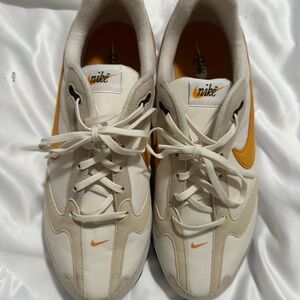 Nike Cream and Orange Athletic Shoes